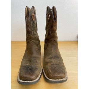 Ariat Brown Leather Western Boots Square Toe